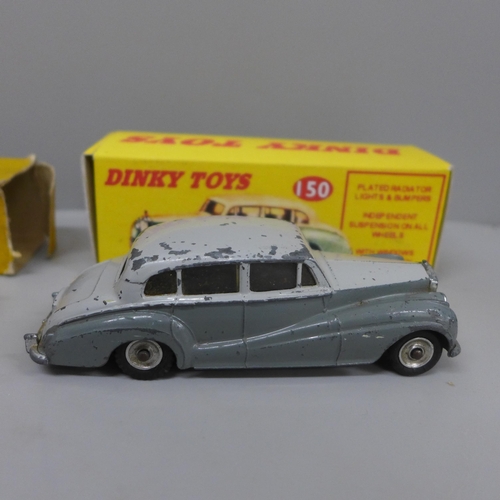 623 - Three Dinky Toys die-cast model cars including Nash Rambler