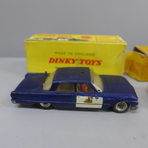 623 - Three Dinky Toys die-cast model cars including Nash Rambler