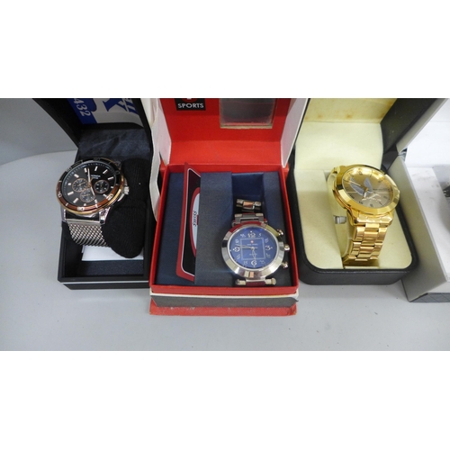 639 - Seven wristwatches including Swiss Sports, Henley and Ice Trend, boxed