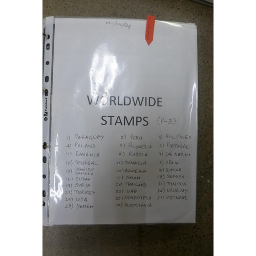 653 - Two folders of worldwide stamps, including British Commonwealth