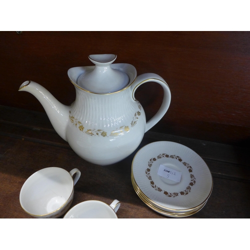 666 - A Royal Doulton Fairfax coffee set, six setting, chip to cream jug rim