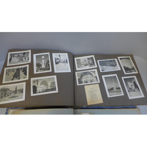 687 - Two albums of WWII and later photographs including one album taken by a submariner, North Africa, Mi... 