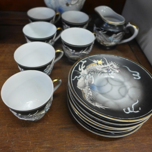 696 - A Japanese Geisha Girl six setting tea set