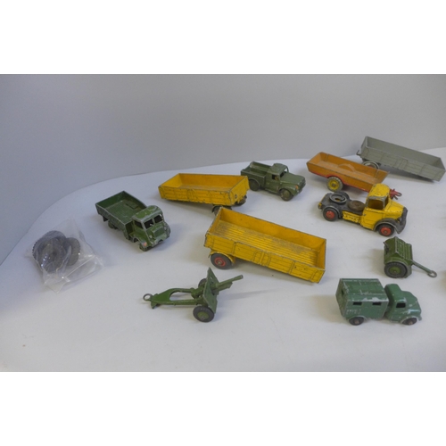 697 - Dinky Toys die-cast model vehicles, including military