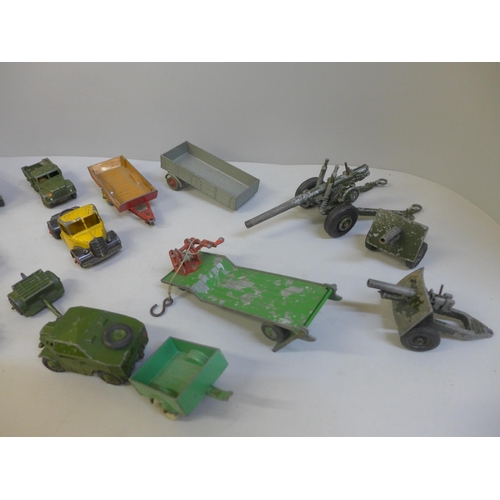 697 - Dinky Toys die-cast model vehicles, including military