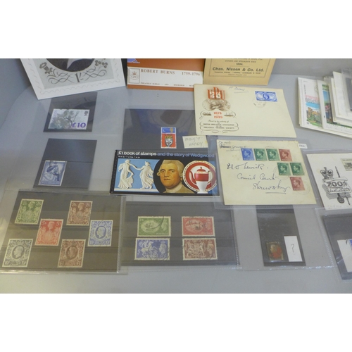 698 - Stamps; a small box of better GB stamps and covers, includes both sets King George VI high values pl... 