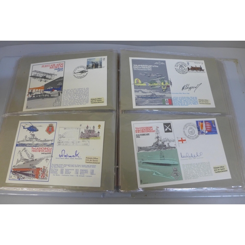 699 - Stamps; an album of Royal Navy covers RNSC1 to RNSC25 plus fourteen other Naval covers, many signed