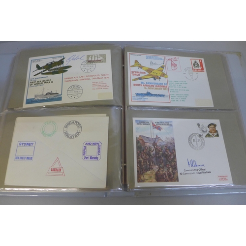 699 - Stamps; an album of Royal Navy covers RNSC1 to RNSC25 plus fourteen other Naval covers, many signed