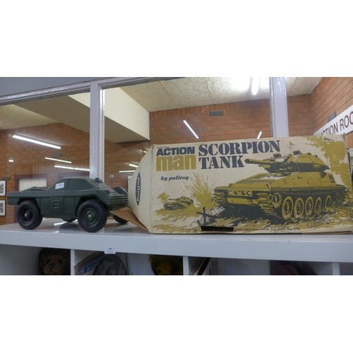 747 - A Palitoy Action man Scorpion Tank and another Action Man vehicle