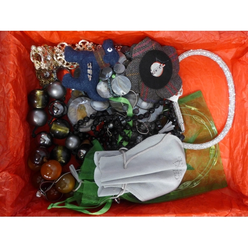 755 - A box of costume jewellery