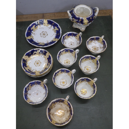 787 - Rockingham teawares, eight cups, four saucers, plate and basin, a/f set