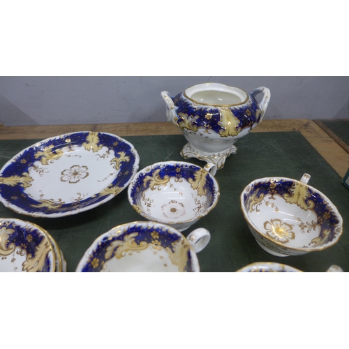 787 - Rockingham teawares, eight cups, four saucers, plate and basin, a/f set