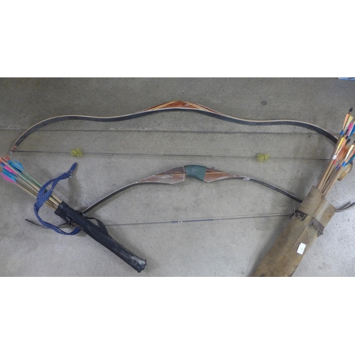 825 - Two longbows and two sets of arrows