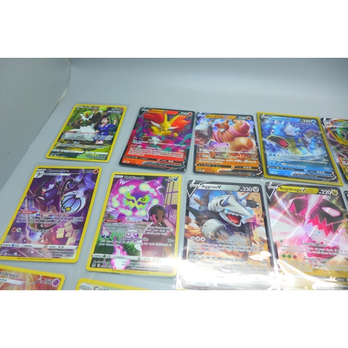 842 - Seventeen holo Pokemon cards; Silver Tempest, V and V Max cards