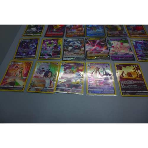 842 - Seventeen holo Pokemon cards; Silver Tempest, V and V Max cards