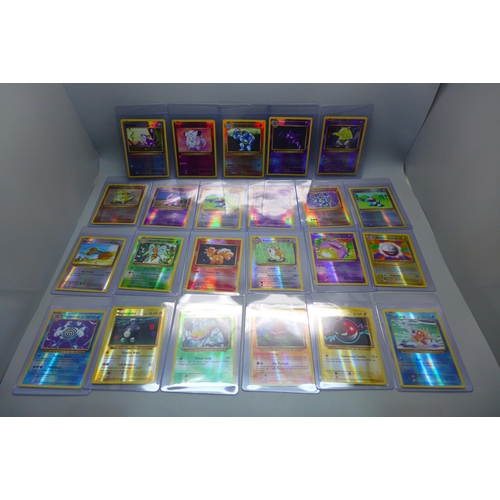 851 - Twenty-three Pokemon XY Evolutions reverse holos, 2015, in protective sleeves