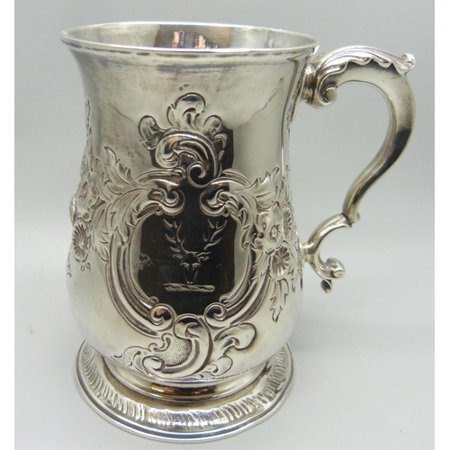 875 - An early George III silver baulster mug, London 1765, Thomas Whipham & Charles Wright, 258g