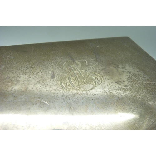 883 - A large silver cigar box, 1322g gross weight