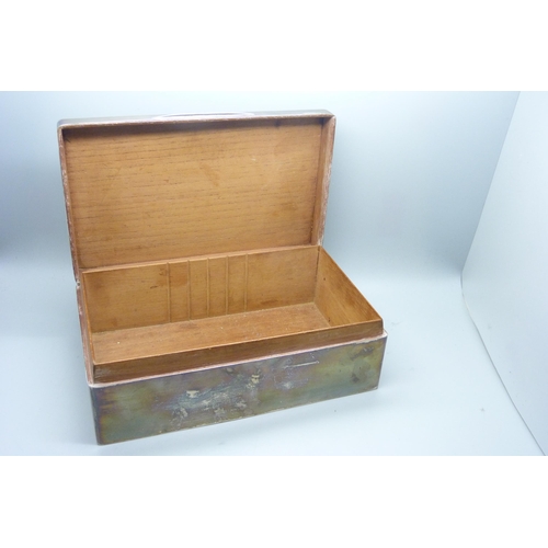 883 - A large silver cigar box, 1322g gross weight