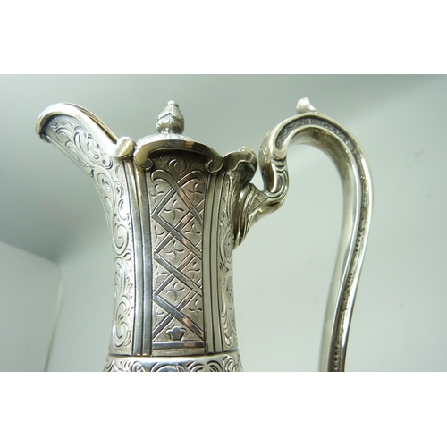 890 - A Victorian silver ewer, London 1864, with long service engraving to Samuel Clark, Australasian Stea... 