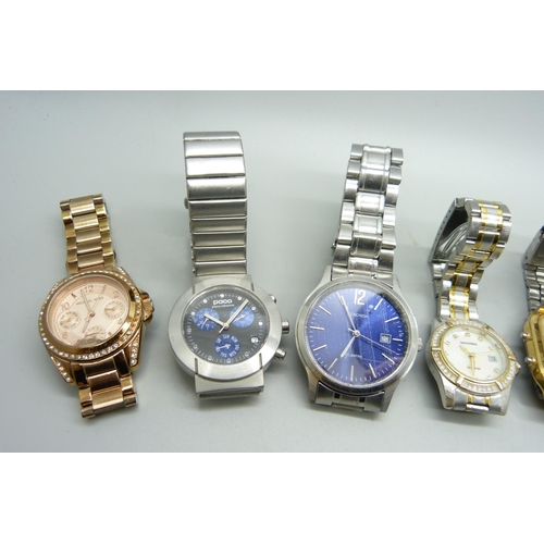 900 - Eight watches:- Michael Kors, Guess, Fossil, Casio, Paco Rabanne, etc.