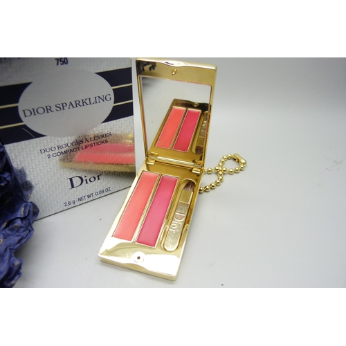 921 - A Dior Sparkling two compact lipstick, boxed