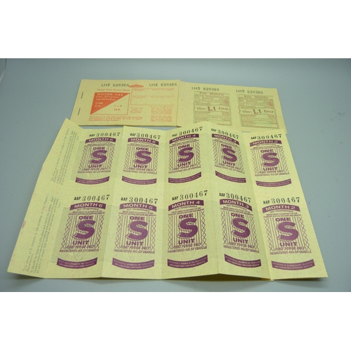 935 - A fuel ration book and tokens