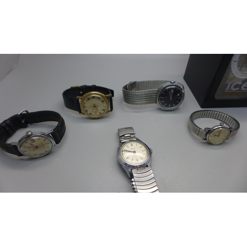 961 - Assorted wristwatches including lady's Tissot, Timex and Ice, etc.