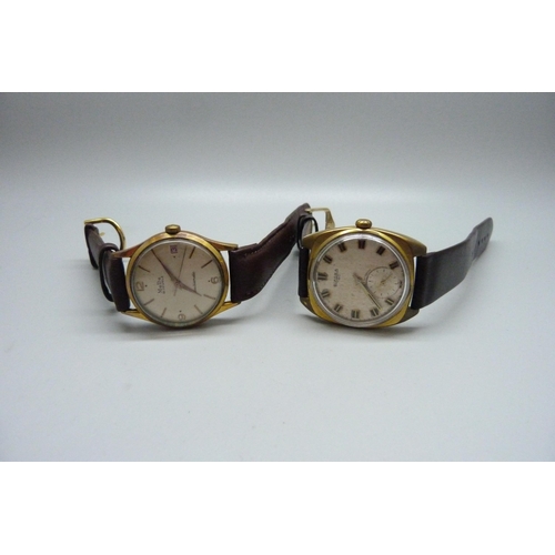 987 - Two vintage wristwatches; Mudu 41 jewels and Bifora 120