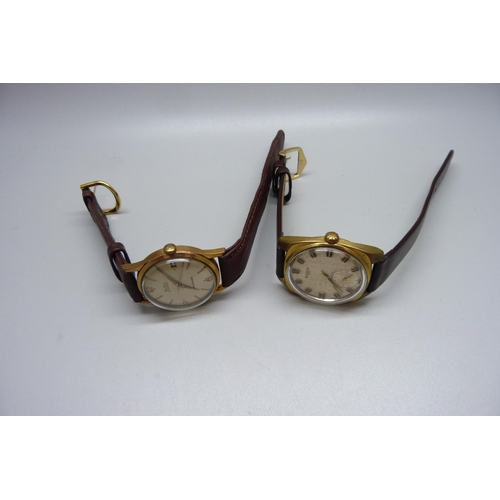 987 - Two vintage wristwatches; Mudu 41 jewels and Bifora 120