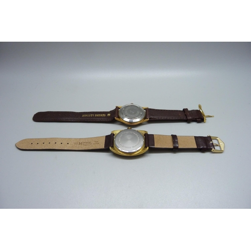 987 - Two vintage wristwatches; Mudu 41 jewels and Bifora 120