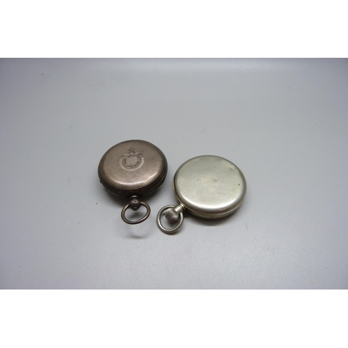 995 - A silver pocket watch and one other base metal pocket watch