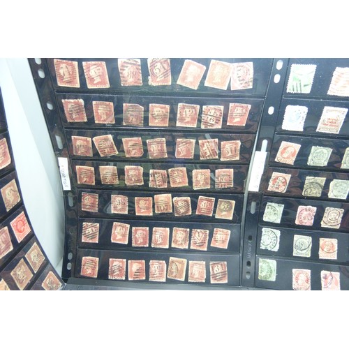 650 - Ten stock sheets of stamps including Penny Reds and Blues