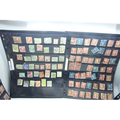 650 - Ten stock sheets of stamps including Penny Reds and Blues