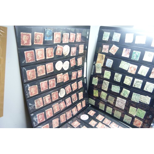 650 - Ten stock sheets of stamps including Penny Reds and Blues