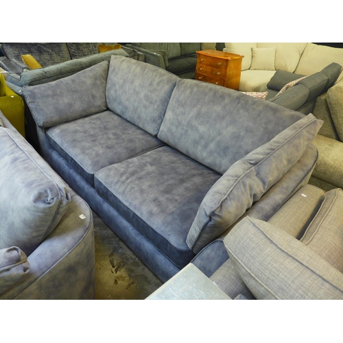 1362 - A Barker and Stonehouse grey shark skin effect velvet upholstered four seater and two and a half sea... 