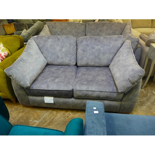 1362 - A Barker and Stonehouse grey shark skin effect velvet upholstered four seater and two and a half sea... 