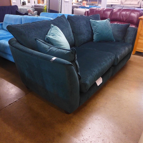 1375 - A Barker and Stonehouse emerald velvet three seater sofa RRP £1805