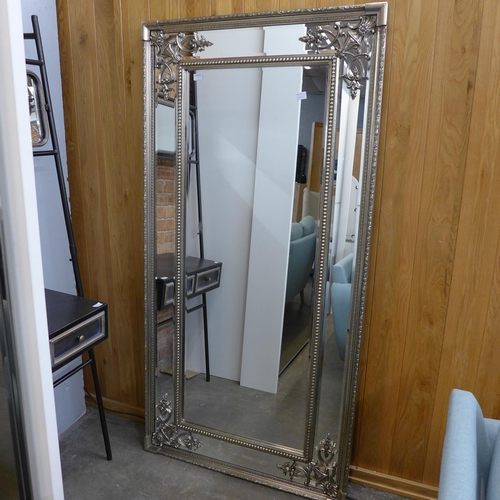 1384 - A large silver french style mirror