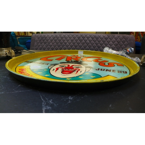 1427 - A hand painted Circus advertisement tray * this lot is subject to VAT