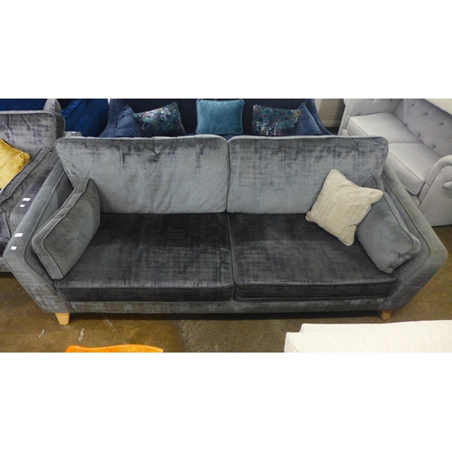 1439 - A Barker and Stonehouse Dolce magnesium upholstered four seater sofa - faded