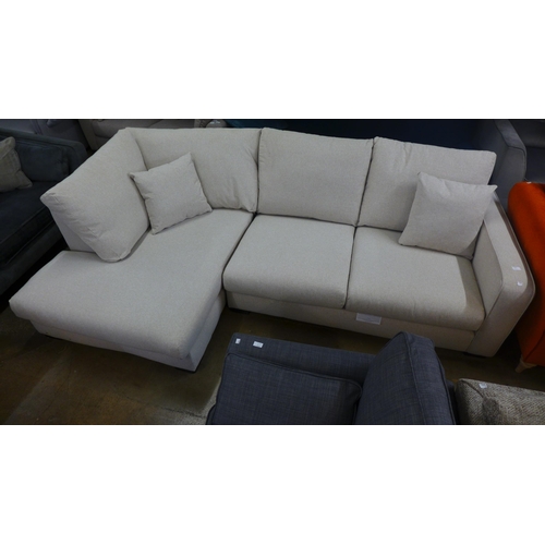 1459 - A dove grey upholstered LHF corner sofa, damaged frame