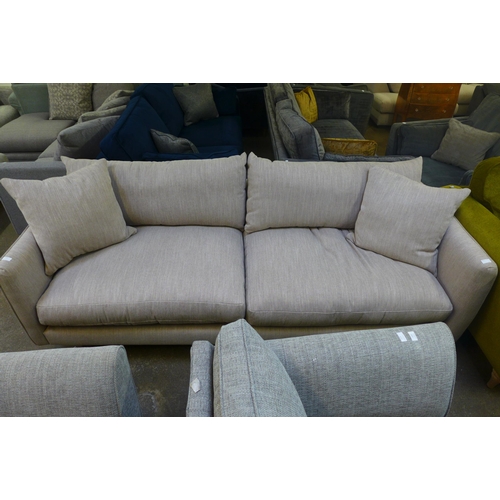 1477 - A goose grey upholstered four seater sofa