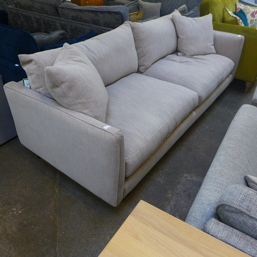 1477 - A goose grey upholstered four seater sofa