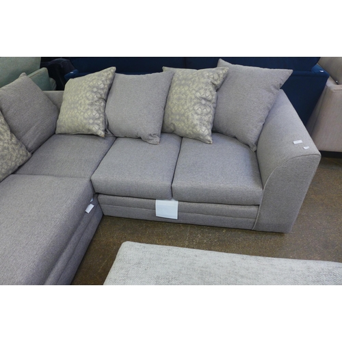 1500 - A stone grey upholstered LHF corner sofa