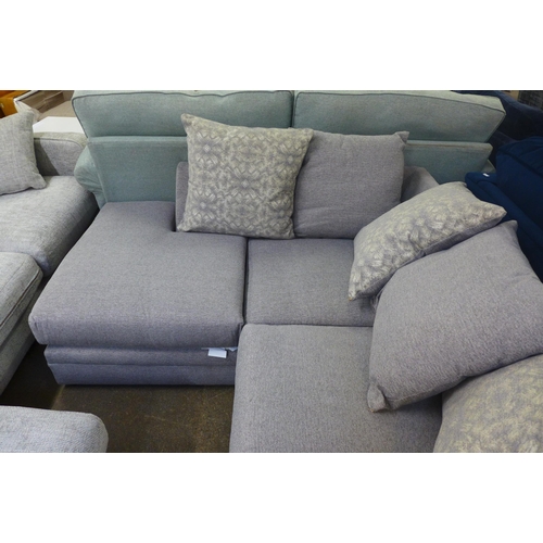 1500 - A stone grey upholstered LHF corner sofa