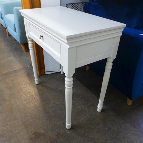 1550 - A white single drawer side table