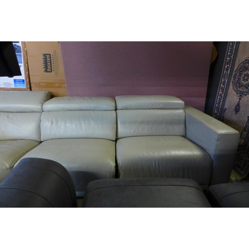 1551 - 3-Piece Leather Sectional Left Hand Facing Sofa With Power Headrests, original RRP £1583.33 + VAT (4... 