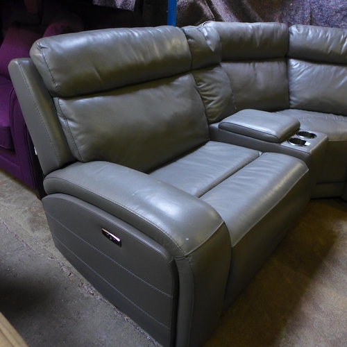 1570 - Paisley Leather Sectional Power Recliner (model:- 1356669), original RRP £1666.66 + VAT (4162-37) * ... 