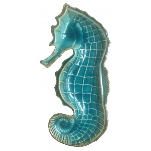 1467 - A ceramic Seahorse plate L25cm (565502)